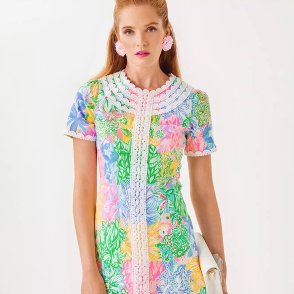 NWT Lilly Pulitzer Mila Short Sleeve Beaded Shift Dress 8 - Picture 13 of 13